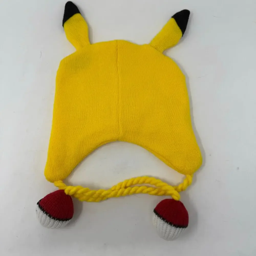 Pokémon Pikachu Laplander Hat One Size Yellow Poké Ball Tassels Kawaii Cosplay